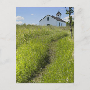kleine kerk op de Canadese prairies Briefkaart