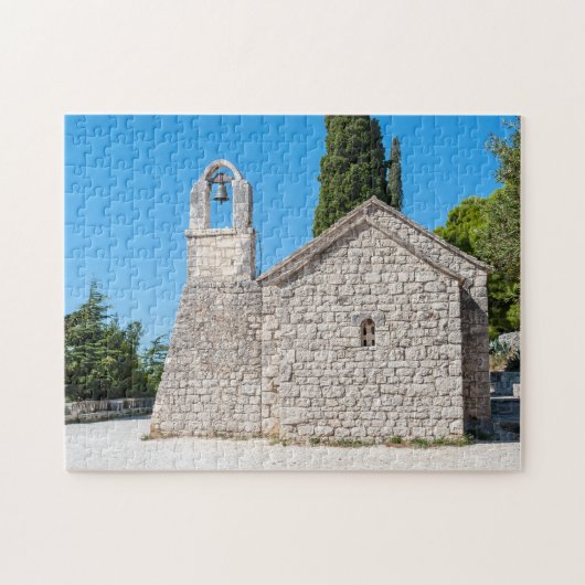Kleine kerk op Marjan heuvel bij Split - Kroatië Legpuzzel (Horizontaal)