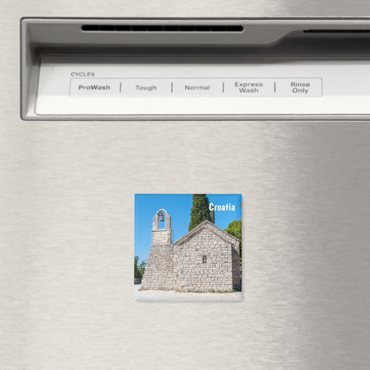 Kleine kerk op Marjan heuvel bij Split - Kroatië Magneet (Insitu (Vaatwasser))