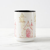 Kleine kerken - 2024 tweekleurige koffiemok (Center)