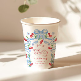 Kleine kers blauwe strik baby shower papieren bekers