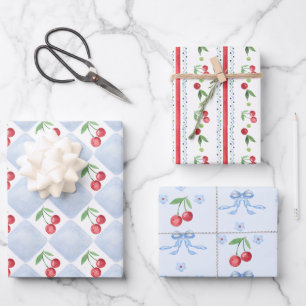 Kleine kers Blauwe wonderlijke Baby Shower Inpakpapier Vel