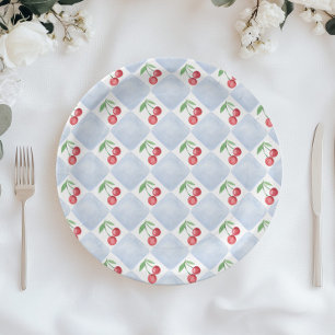 Kleine kers op de weg Blue Baby Boy Shower Papieren Bordje