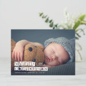 Kleine kerst feestelijke geboorte aankondigingskaa aankondiging (Staand voorkant)