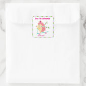 Kleine Kerst Hedhog Vierkante Sticker (Tas)