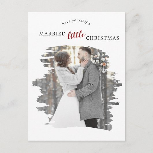 Kleine kerst met penseelrode marinier met de datum feestdagenkaart (Voorkant)