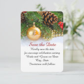 Kleine kerstballen Bewaar de datum Save The Date (Staand voorkant)