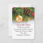 Kleine kerstballen Bewaar de datum Save The Date (Voorkant)