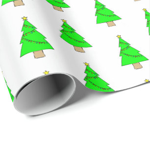 Kleine Kerstbomen Cadeaupapier