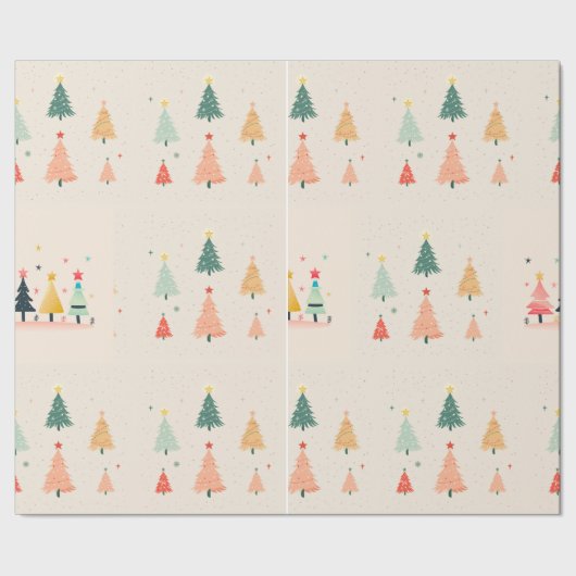 Kleine kerstboom cadeaupapier (Zoom)