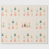 Kleine kerstboom cadeaupapier (Vlak)