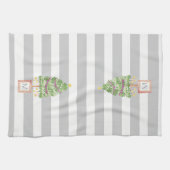 Kleine kerstboom met monogram keuken theedoek (Horizontaal)