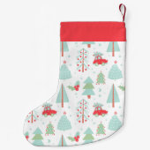 Kleine kerstboom met rode auto kleine kerstsok (Achterkant)