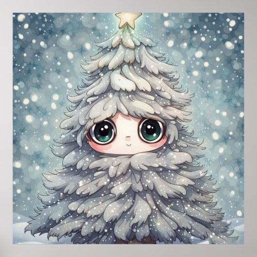 Kleine kerstboom poster (Voorkant)