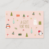 Kleine kerstcadeaubon visitekaartje (Voorkant)