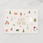 Kleine kerstcadeaubon visitekaartje (Voorkant)
