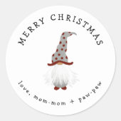 Kleine kerstcadeausticker ronde sticker (Voorkant)