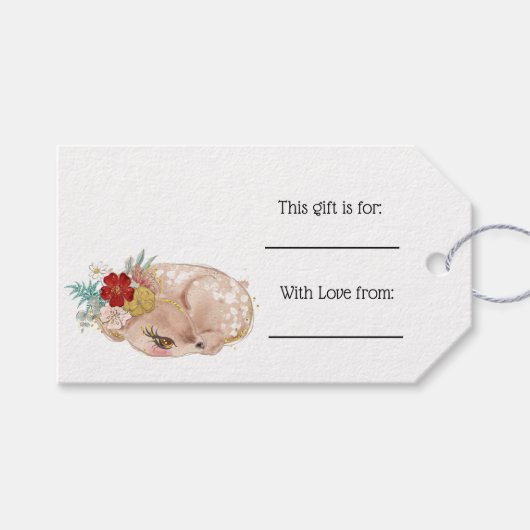 Kleine kerstcadeautags met kerstcadeau cadeaulabel (Voorkant (Horizontaal))