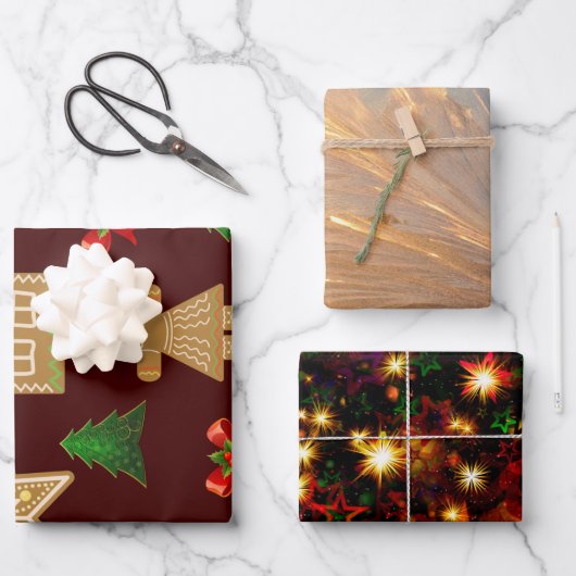 Kleine kerstcadeautjes inpakpapier vel (Voorkant)