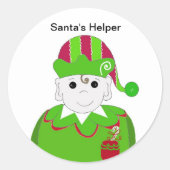 Kleine kerstElf Ronde Sticker (Voorkant)