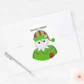 Kleine kerstElf Ronde Sticker (Envelop)