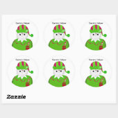 Kleine kerstElf Ronde Sticker (Vel)