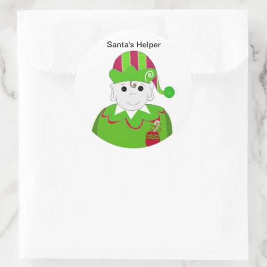 Kleine kerstElf Ronde Sticker (Tas)