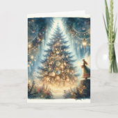 Kleine kerstfee in een betoverd bos kaart (Voorkant)