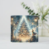 Kleine kerstfee in een betoverd bos kaart (Staand voorkant)