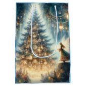 Kleine kerstfee in een betoverd bos medium cadeauzakje (Achterkant)