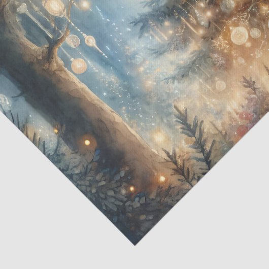 Kleine kerstfee in een betoverd bos tissuepapier (Detail)