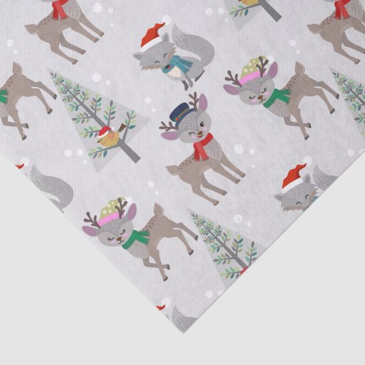 Kleine kerstfeestboer Deer Tissuepapier (Detail)