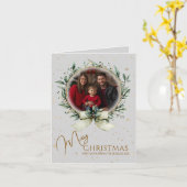 Kleine kerstfotokaart gevouwen Wenskaart Kaart (Gele Bloem)