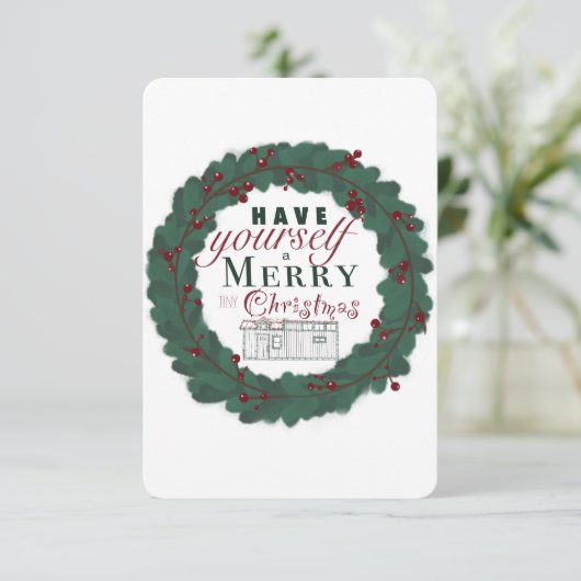 Kleine kerstkaart bedankkaart (Staand voorkant)