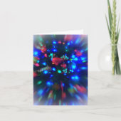 Kleine Kerstkaart, Blauwe Lichten Orniments Feestdagen Kaart (Voorkant)