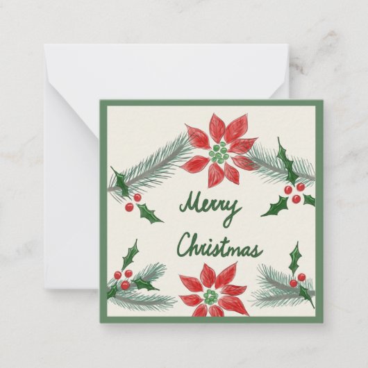 Kleine kerstkaart notitiekaartje (Voorkant)