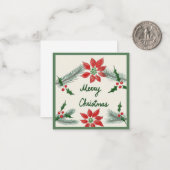 Kleine kerstkaart notitiekaartje (Voorkant / Achterkant in situ)