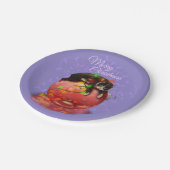 Kleine kerstkat Lights Garland Winter Magic Papieren Bordje (Gekanteld)