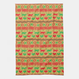 Kleine kerstkatjes theedoek