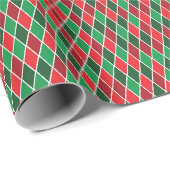 Kleine Kerstkleurige Harlekijn Cadeaupapier (Rol Hoek)