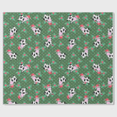 Kleine kerstKoeien en Holly Cadeaupapier (Vlak)