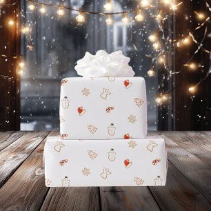 Kleine kerstkoekjes naadloos patroon   Whiter Cadeaupapier