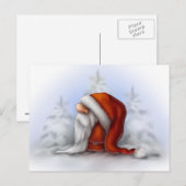 Kleine kerstman in de sneeuw feestdagenkaart (Voorkant / Achterkant)