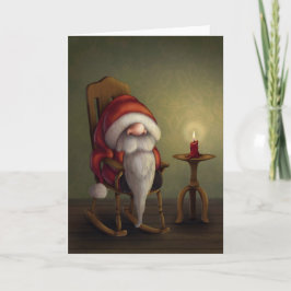 Kleine Kerstman in zijn schommelstoel Feestdagen Kaart