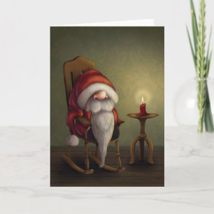 Kleine Kerstman in zijn schommelstoel Feestdagen Kaart