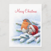 Kleine Kerstman met een rode rover Briefkaart (Voorkant)