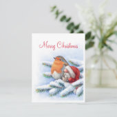 Kleine Kerstman met een rode rover Feestdagenkaart (Staand voorkant)