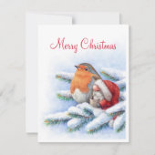 Kleine Kerstman met een rode rover Feestdagenkaart (Voorkant)