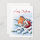 Kleine Kerstman met een rode rover Feestdagenkaart (Voorkant / Achterkant)