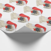 Kleine Kerstman Pekingees Cadeaupapier (Hoek)